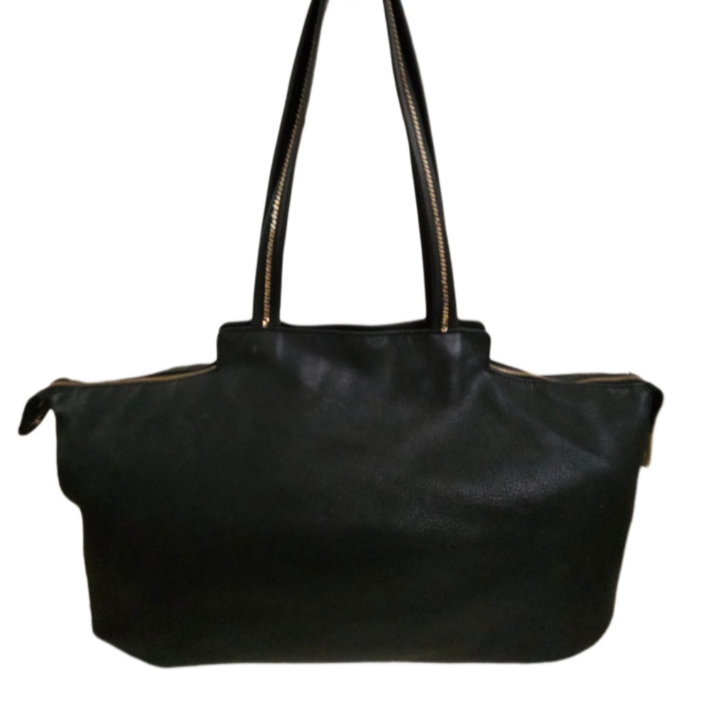 Authentic Extra Large Fendi Black Metallic Nubuck Leather Chain Shoulder Bag - Picture 11 of 16